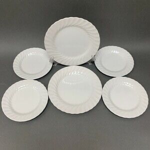 Johnson Bros Brothers White Swirl Salad Bread and Butter Plates Lot of 6
